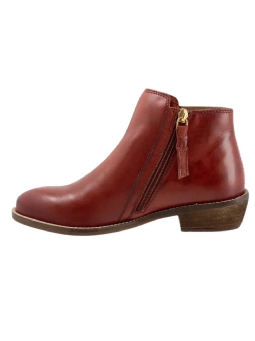 SoftWalk Rocklin 2.0 Women's Side-Zip Leather Ankle Bootie - Red